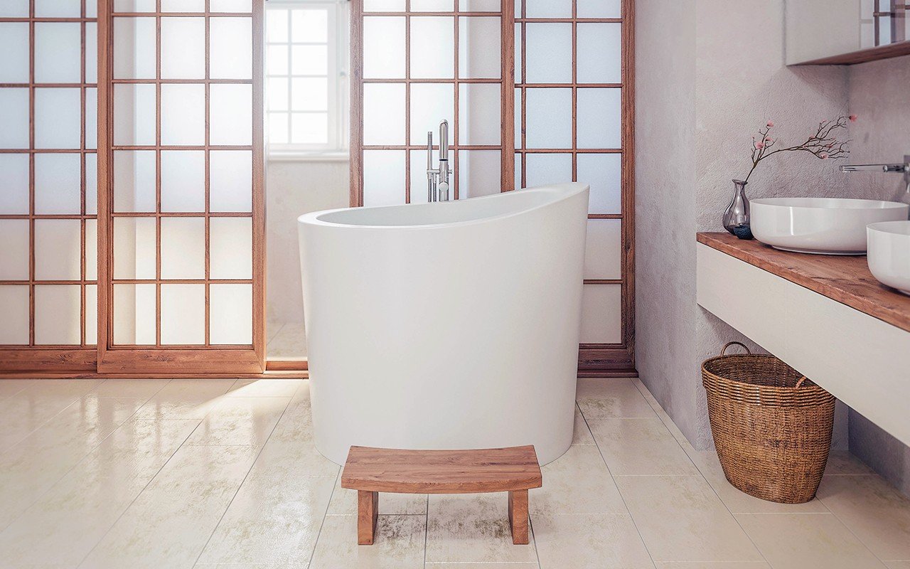 Aquatica True Ofuro Mini Freestanding Stone Japanese Soaking Bathtub picture № 0