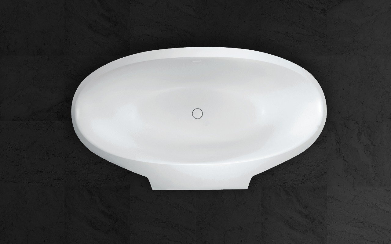 ᐈ 【Aquatica Sensuality™ Mini-Wall-Blck-Wht Back To Wall Solid Surface  Bathtub】 Buy Online, Best Prices