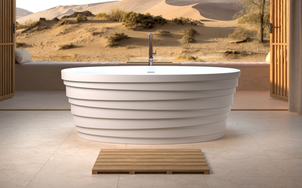 Aquatica Sensuality-Wht Freestanding Solid Surface Bathtub