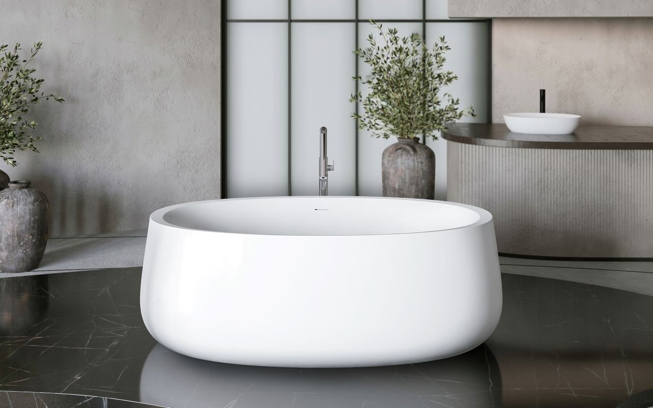 Aquatica Leah White Freestanding Solid Surface Bathtub picture № 0
