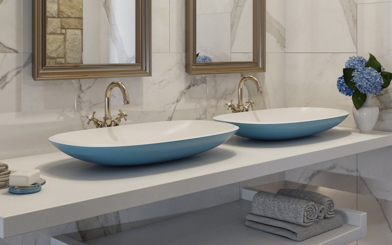 Aquatica Coletta B Jaffa Blue Wht Stone Bathroom Vessel Sink Buy Online